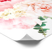 Rosa Blütenspitzen Blütensitzdiagramm Poster (Ecke)