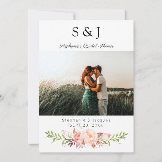 Rosa Blütensprechende Blumenwortsuche Einladung (Rückseite)