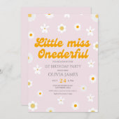 Rosa Blütenspülung an einem guten ersten Geburtsta Einladung (Vorne/Hinten)