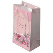 Rosa Blütenstadt Paris Je T'aime Eiffel Tower Kleine Geschenktüte (Rückseite Schrägansicht)