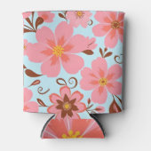 Rosa Blütenstimmung - Pastel Vibes-Retro Blume Dosenkühler (Vorderseite)