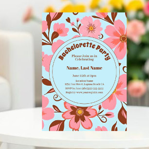 Rosa Blütenstimmung - Pastel Vibes-Retro Blume Einladung