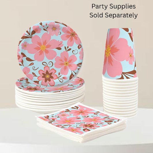 Rosa Blütenstimmung - Pastel Vibes-Retro Blume Pappbecher