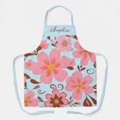 Rosa Blütenstimmung - Pastel Vibes-Retro Blume Schürze (Vorderseite)