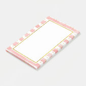 Rosa Blütenstreifen | Imitate Gold Confetti Post-it Klebezettel (angewinkelt)