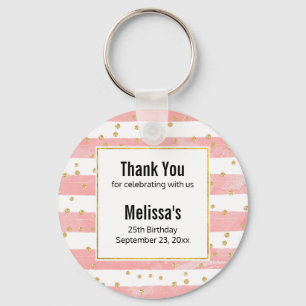 Rosa Blütenstreifen   Imitate Gold Confetti Vielen Schlüsselanhänger