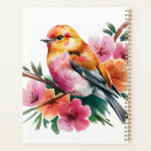 Rosa Blütenvogel Planer (Rückseite)
