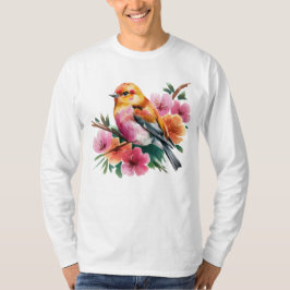 Rosa Blütenvogel T-Shirt