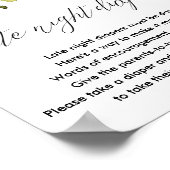 Rosa Blütenweiß Blütenblätter Späte Nacht Windeln  Poster (Ecke)