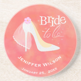 Rosa Blütenweiße Braut zum Brautparty Getränkeuntersetzer