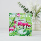 Rosa Blutung Herzkarte Blume Muttertag (Stehend Vorderseite)