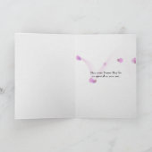 rosa Blutungen Blume des Herzens und Regen Karte (Innenseite)