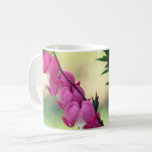 Rosa Blutungen Herz Blume Personalisiert Kaffeetasse (Vorderseite Links)