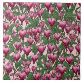 rosa Blutungsmuster im Herzen Blume Fliese (Vorderseite)