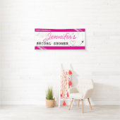 Rosa Boarding Pass Brautparty Banner (Insitu)