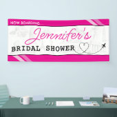 Rosa Boarding Pass Brautparty Banner (Messe)