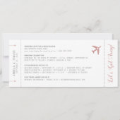 Rosa Boarding Pass Zielort Foto Save the Date (Rückseite)