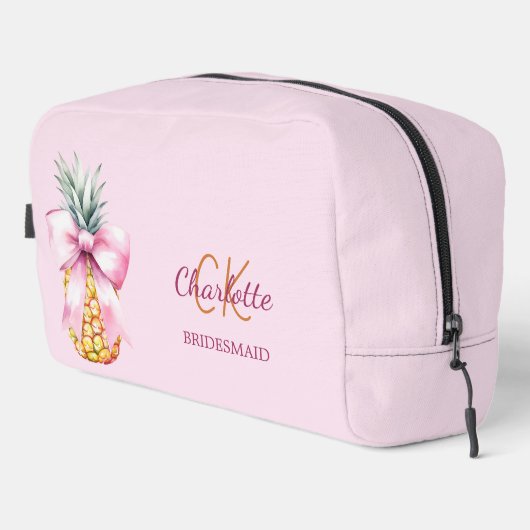 Rosa Bogen Ananas tropische Sommermädchen Waschbeutel (Rechte Ecke)