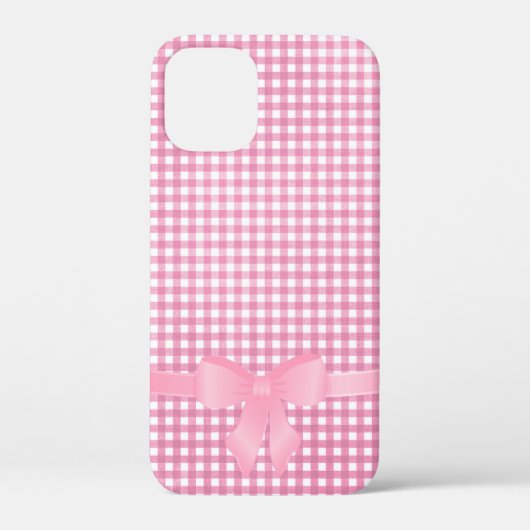 Rosa Bogen auf Gingham Case-Mate iPhone Gehäuse Hülle (Rückseite)