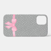Rosa Bogen auf grauem und weißem Case-Mate iPhone  Hülle (Rückseite (Horizontal))