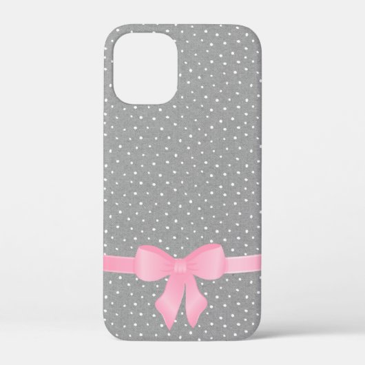 Rosa Bogen auf grauem und weißem Case-Mate iPhone  Hülle (Rückseite)