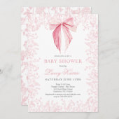 Rosa Bogen Baby Dusche Einladung (Vorne/Hinten)