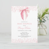 Rosa Bogen Baby Dusche Einladung (Stehend Vorderseite)