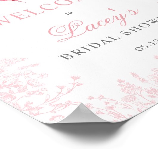 Rosa Bogen Baby Dusche Einladung Poster (Ecke)