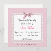 Rosa Bogen-Babyparty-Einladung Einladung (Vorne/Hinten)