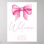 Rosa Bogen - Begrüßung Babydusche Party Poster (Vorne)
