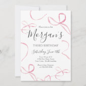 Rosa Bogen Birthday Einladung, Preppy Girl Birthda Einladung (Vorderseite)