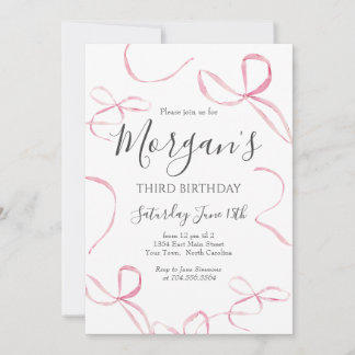 Rosa Bogen Birthday Einladung, Preppy Girl Birthda Einladung