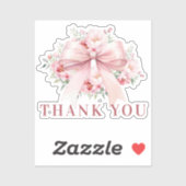 Rosa Bogen Blume Danke Aufkleber (Blatt)