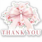 Rosa Bogen Blume Danke Aufkleber (Vorderseite)