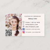 Rosa Bogen Blume qr Code Social Media Foto Visitenkarte (Rückseite)