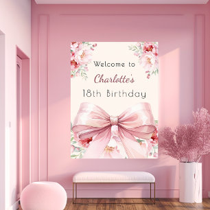 Rosa-Bogen-Blumen Geburtstagsgeschenk Poster