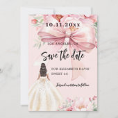 Rosa Bogen Blumenkleid Sweet 16 Save the Date Kart Einladung (Vorderseite)
