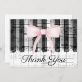 Rosa Bogen danke Kalligraphie auf Musikpiano (Vorne/Hinten)