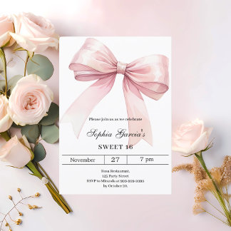 Rosa Bogen elegant Sweet 16 Einladung