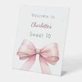 Rosa Bogen elegant Sweet 16 Empfang Sockelschild (Vorderseite)