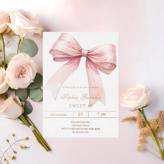 Rosa Bogen elegant Sweet 16 Rose Gold Folieneinladung