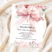 Rosa Bogen florale Mädchen Erste Einladung