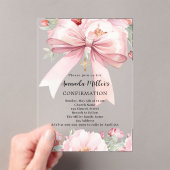 Rosa Bogen florale Mädchen klare Bestätigung Acryleinladungen (Insitu (Handheld))