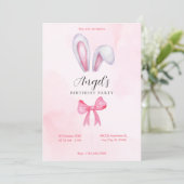 Rosa-Bogen-Hase Einladung (Stehend Vorderseite)