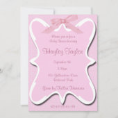 Rosa Bogen Kinderdusche Einladung (Vorderseite)