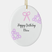 Rosa Bogen lila Blütenpastellblüte Geburtstag Keramik Ornament (Rechts)