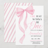 Rosa Bogen Mädchen Geburtstag Einladung (Vorne/Hinten)