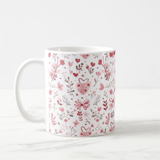 Rosa Bogen mit Blume Kaffeetasse (Links)