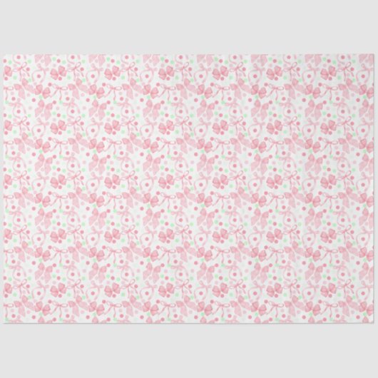 Rosa Bogen mit rosa und grünen Punkten Seidenpapier (Vorderseite)