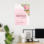 Rosa Bogen mit Rose personalisierter Empfang Poster (Heimbüro)